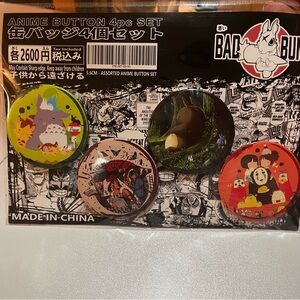 Studio Ghibli 4pc Button Set
